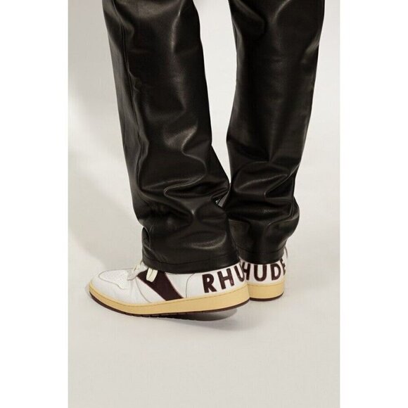 Rhude Rhecess-Hi Sneakers 7 Men's White Maroon Sneakers New - Picture 3 of 13